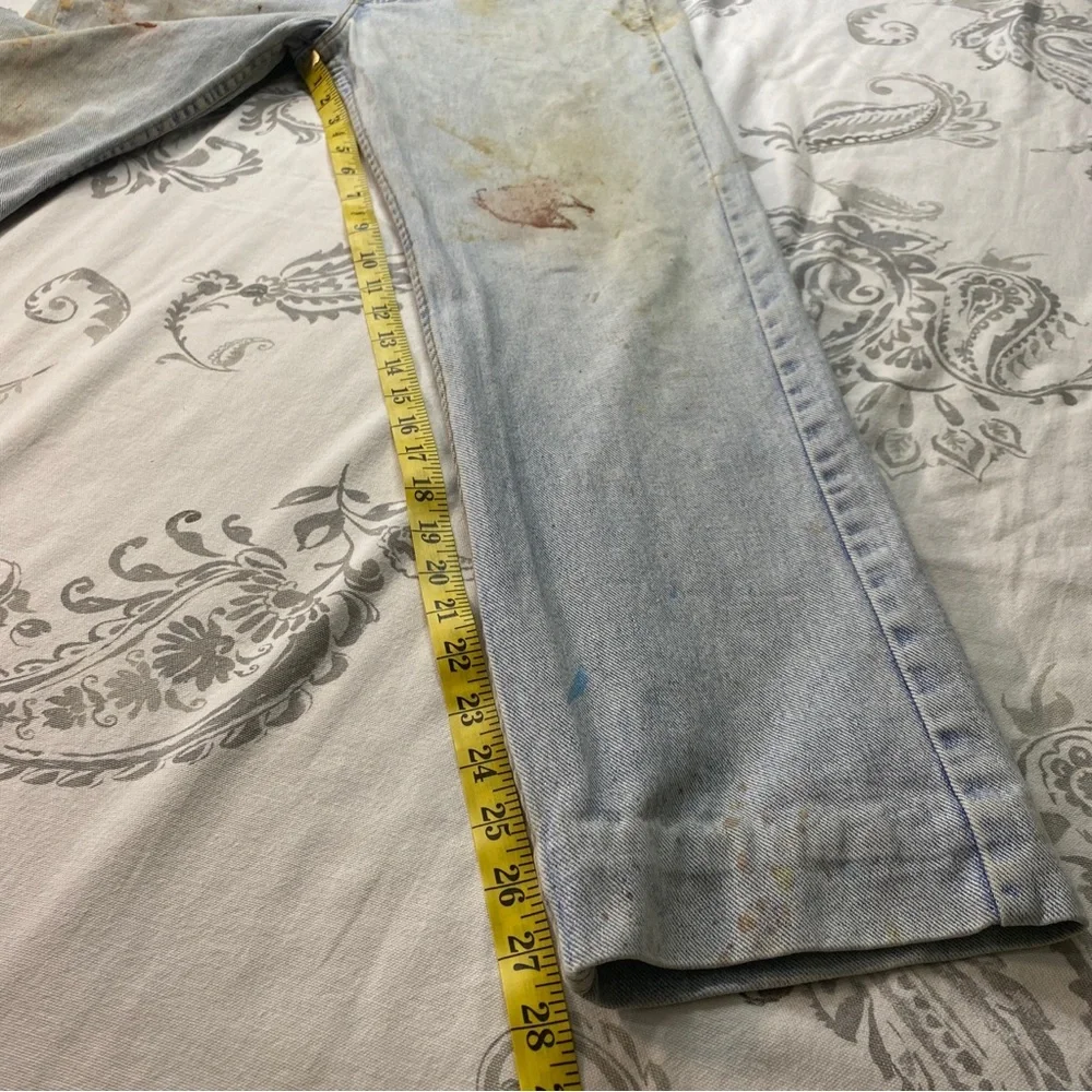 Vintage Levis Blank Tab 505xx 34X30 Measured (32X28 )Thrashed Paint Jeans USA‎